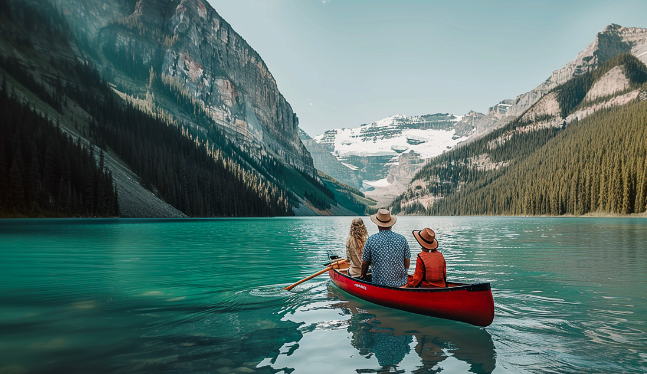 things to do with kids in banff lake louise canoeing